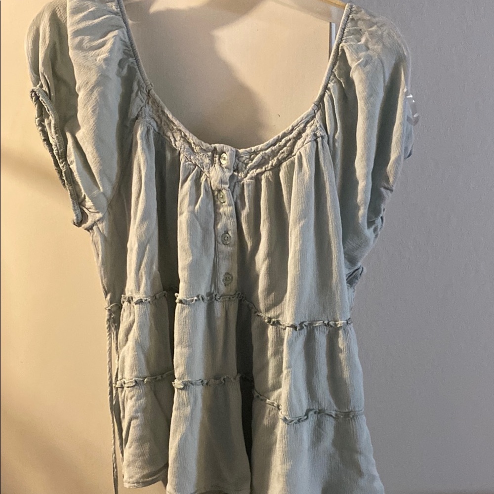 No Boundaries Women's Light Blue Blouse